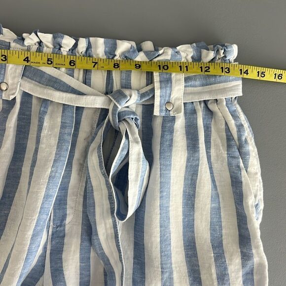 Striped Blue and White Paperbag Women's Shorts Size S - Picture 4 of 4
